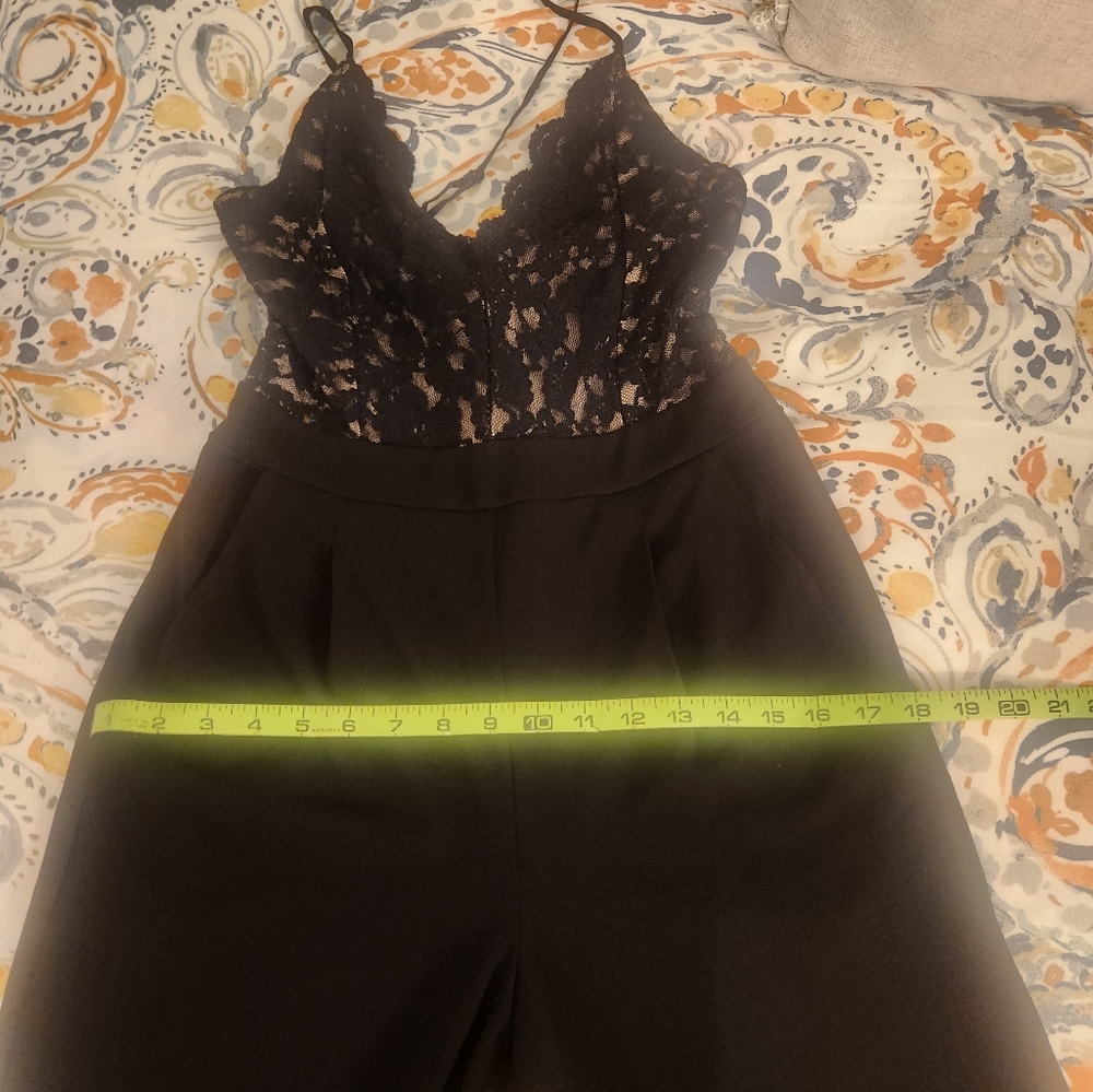 Express Black Jumpsuit with Elegant Lace Detailing - Picture 14 of 16